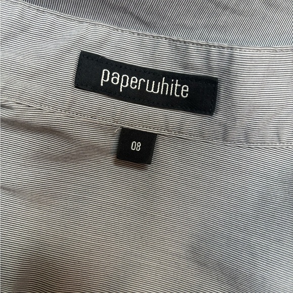 PAPERWHITE by HINSON WU LUXURY DESIGNER TAILORED EMBROIDERED GRAY SHIRT SIZE 8 - Picture 10 of 11